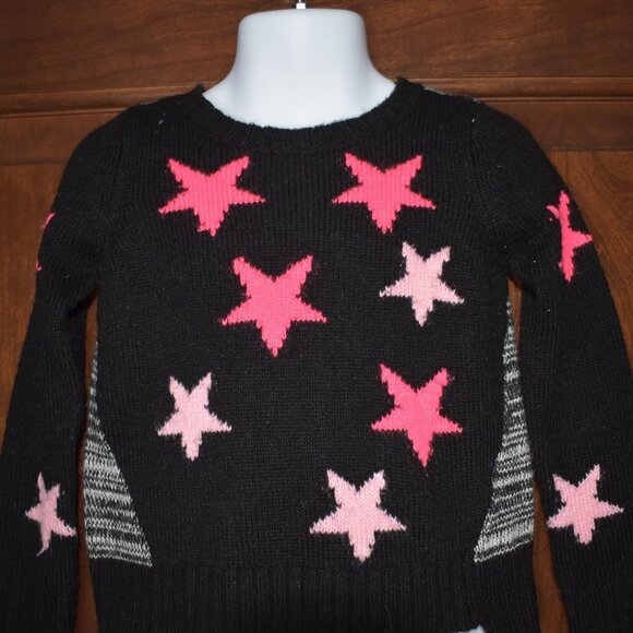 Little Girls Star Knit Sweater Size 2T Black and Pink - Picture 6 of 7